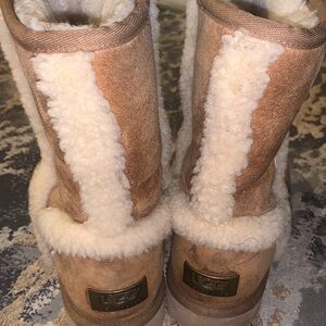 UGG Brown and Cream Shearling Ankle Boots